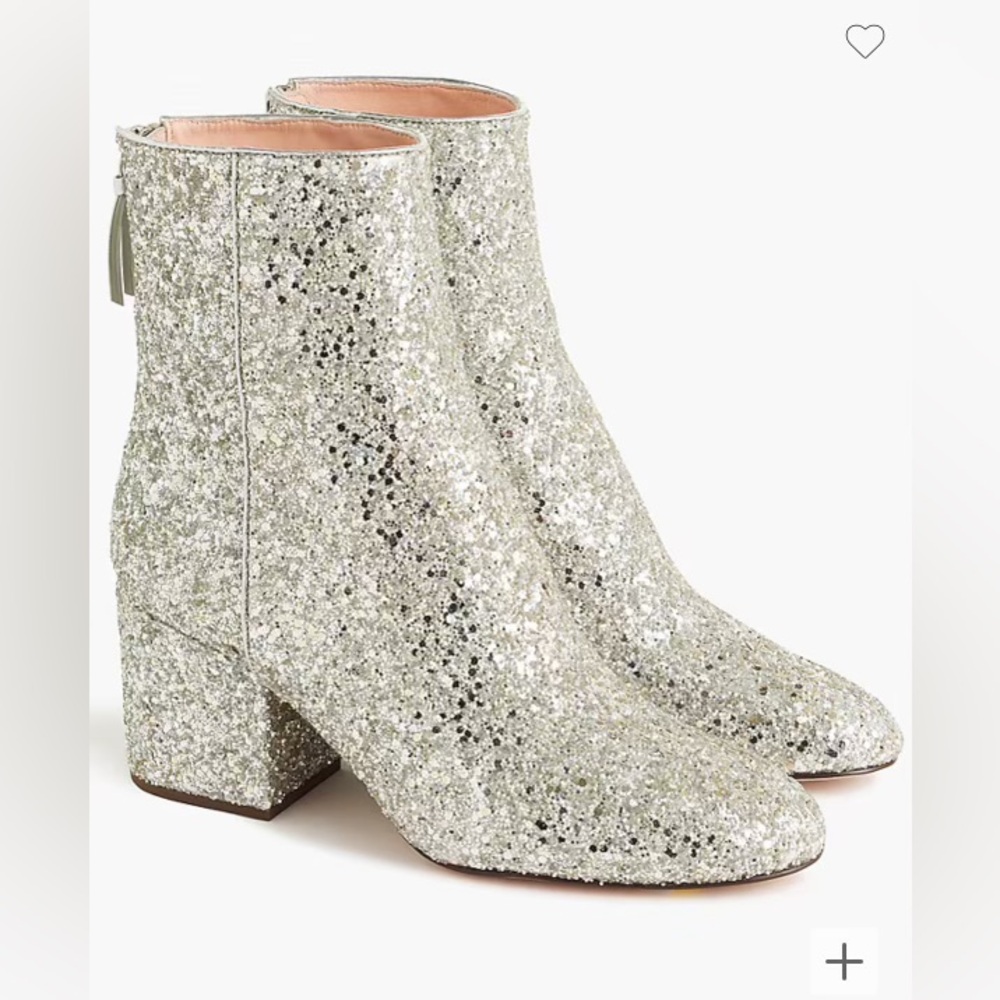 J. Crew Maya Ankle Boots in Glitter 8.5 NWT
